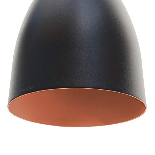 Combo Kit com 3 Pendentes Soft Cone Preto Cobre Luminária Alumínio Lustre 18Cm Sala