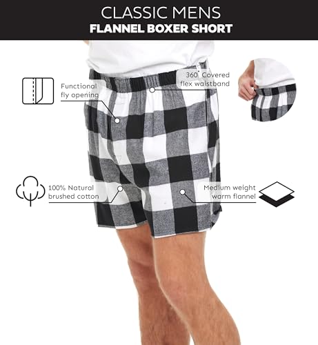 Andrew Scott Men's 4 Pack Cotton Flannel Super Soft Woven Boxer Shorts4