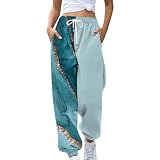 SkotO Pantalones de chándal térmicos para mujer, pantalones de entrenamiento con puños, multicolor, pantalones deportivos de dos colores, pantalones de correr, pantalones holgados, pantalones de ocio,
