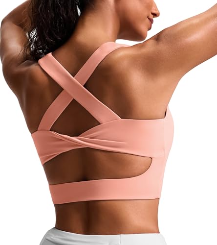 Image of Sports Bras for Women Criss-Cross Back Padded Workout Tank Tops Medium Support Crop Tops for Women