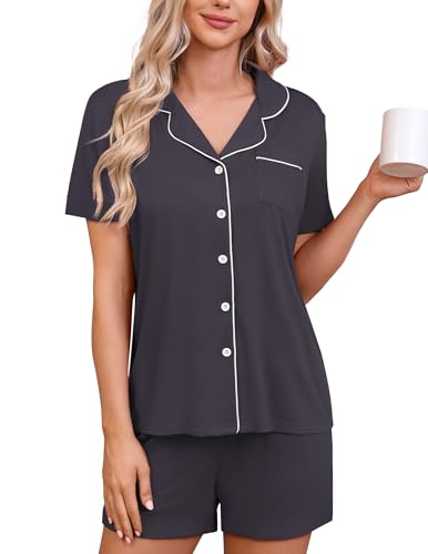 Image of HNG Pajama Sets for Women 2 Piece PJ Sets Short Sleeve Lounge Set Fashion Sleepwear XS-3XL