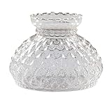 B&P Lamp® 7' Crystal Clear Diamond Quilted Patter Student Shade with Crimped Top