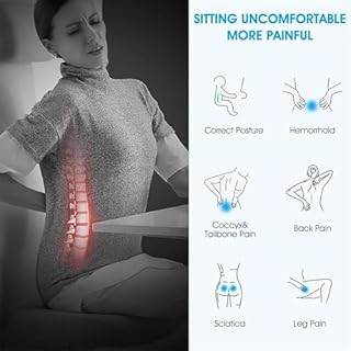 Feagar Cuscino per Sedile - Cuscini Ergonomico Sedile per Coccige Sciatica Lombare - Cuscino Memory Foam per Ufficio Casa Auto Sedia a Rotelle, Nero