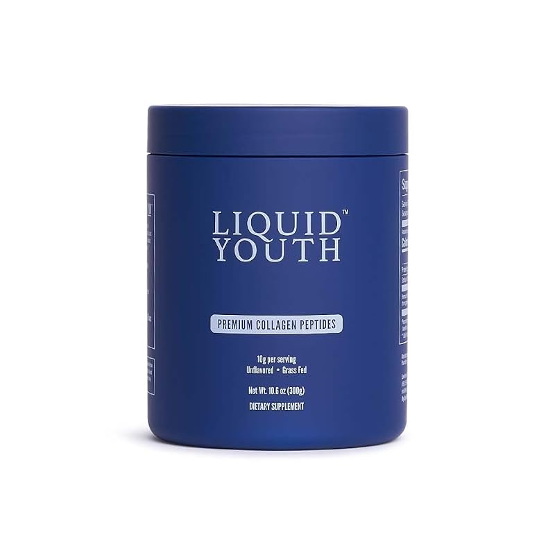 LIQUID YOUTH Colágeno em Pó, Peptídeos de Colágeno Tipo I e III, 10 g por porção, 30 porções