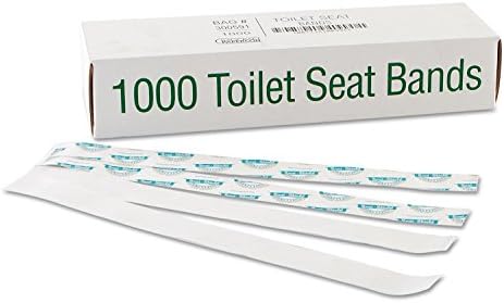Packaging Dynamics Bagcraft 300591 Sani/Shield Printed Toilet Seat Band, Paper, Blue/White, 16" Wide x 1-1/2" Deep (Case of 1000) image 3