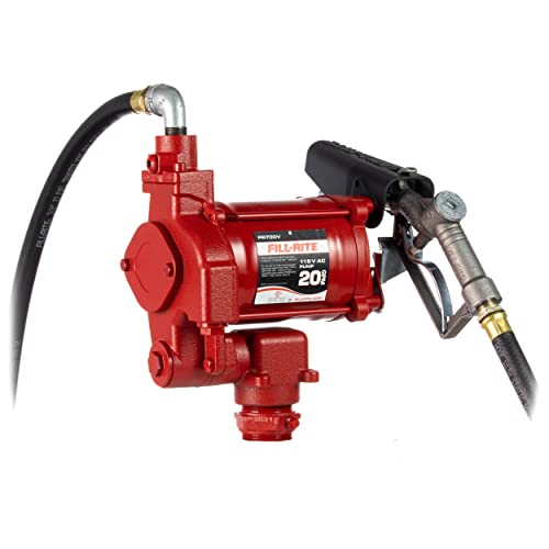 Fill-Rite Fr700V 115V 20 Gpm Fuel Transfer Pump With Discharge Hose & Manual Nozzle | For Gasoline, Diesel, Kerosene, Ethanol Blends, Methanol Blends & Biodiesel Up To B20 #TOP1