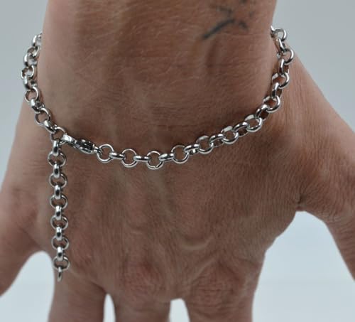 Adjustable 8.5” Stainless Steel Bracelet Flute Treble Clef Personalize with Clip on Charms 68J3