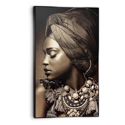 REINDERS Gerahmtes Bild, Afrikanische Frau, Wohnzimmer, Bilder, Wanddeko, Room Decor, MDF, Braun, 118 x 70