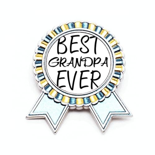Broche Best Grandpa Ever Art déco métal taille M bijou veste grand-père