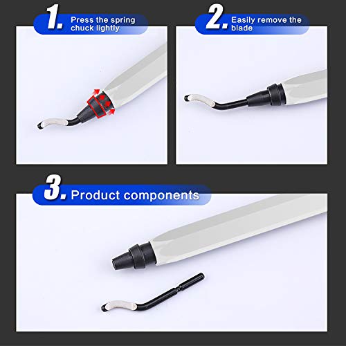 image for DKIBBITH Deburring Tool Kit 11 pcs High-Speed Steel Rotary Burr Remova