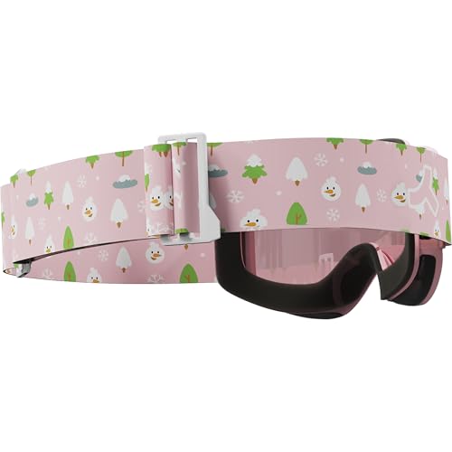 Masque de ski junior rose mat fini les yeux rouges face au vent - 4