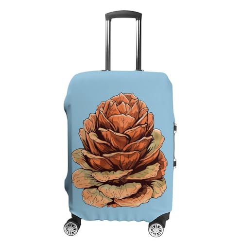 Orange Pinecone Pattern Luggage Cover Protector Anti-Scratch Suitcase Cover Washable Luggage Covers Fits 19-21 Inch Luggage