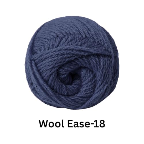 Image of VCR Navy Blue Ease Yarn, 100 Grams Hank, 260 Meters Length, 100% Wool Ball for Crochet and Knitting, Suitable for Mufflers, Scarves & cowls Pack of 1