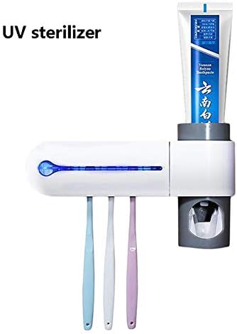 Yaonieo UV Toothbrush Sterilizer, 5 Toothbrush UV Disinfection, Toothbrush Holder, Toothpaste Dispenser, Suitable for Bathroom Storage, Organization, Adult and Elderly Health Care