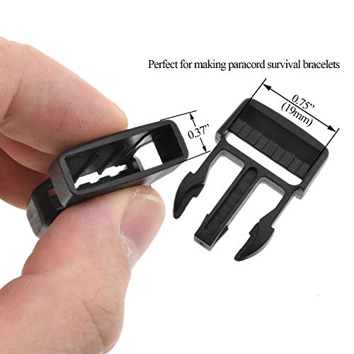 Sgh Pro Quick Side Release Buckles 0.75' Wide Dual Adjustable Clips Snaps No Sewing Heavy Duty Plastic 7 Pack Replacement For Nylon Strap Webbing Survival Paracord Backpack Fanny Pack Waist Strap #TOP2