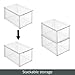 mDesign Plastic Stackable Bathroom Storage with Pull Out Bin Organizer Drawer for Cabinet, Vanity, Shelf, Cupboard, Cabinet, or Closet Organization - Lumiere Collection - 4 Pack - Clear