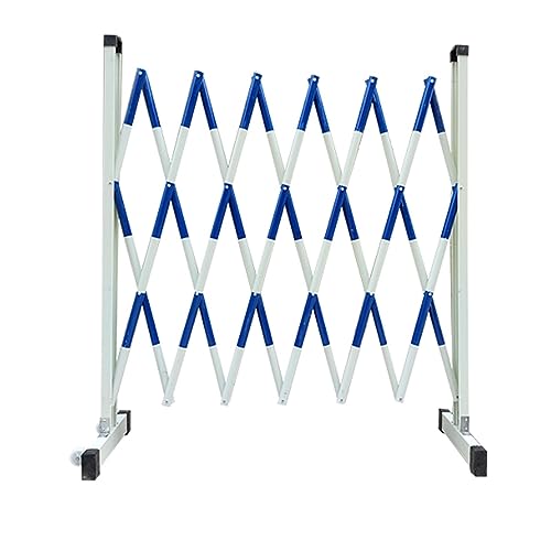SGKOMN Portable Barrier Gate with Casters - Road Garage Construction Driveway Fence Retractable Traffic Scissor Gate, Pet Fence Gate Adjustable, H120CM+L600cm/19.6ft