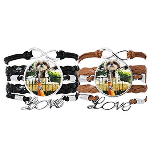 Bracelet cuir chien ajustable pour afficher votre passion de couple