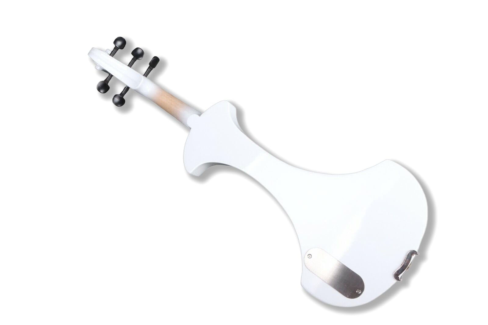 Violín eléctrico, cuerpo de madera maciza, accesorios de ébano, sintonizador agradable, pasiva pasiva con arco, bolsa de estuche (blanco-5 cuerdas)