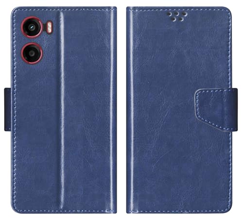 Image of SBMS Flip Cover for Motorola Moto G05 Back Cover Case with Magnatic Closure | Inbuilt Stand | Card & Money Pocket (Blue)
