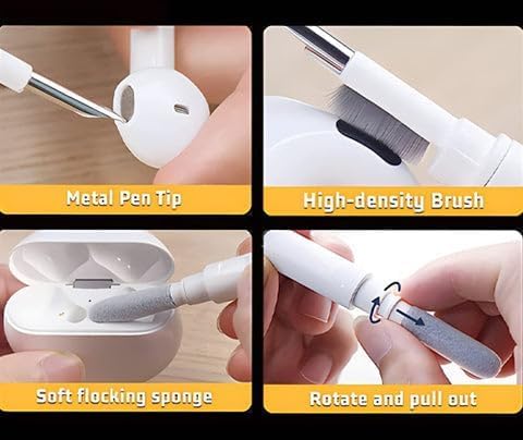 Miniatura 5 de Kit de limpieza para Airpods, bolígrafo de limpieza de auriculares, kit de limpiador de teléfono, herramienta de limpieza de auriculares