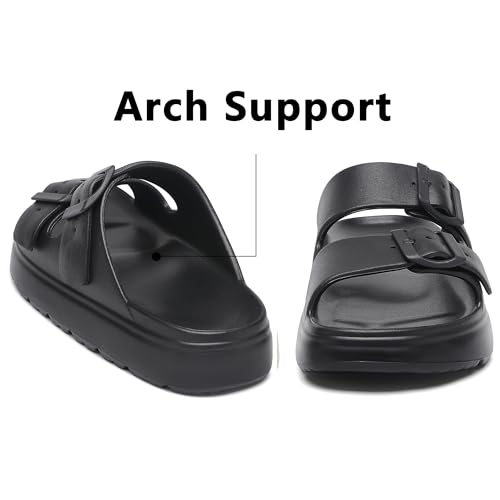 Image of TIKVAW Women's Platform & Wedge Sandals with Arch Support for Woman Slides Comfort Lightweight Outdoor Slippers Ultra Cushion