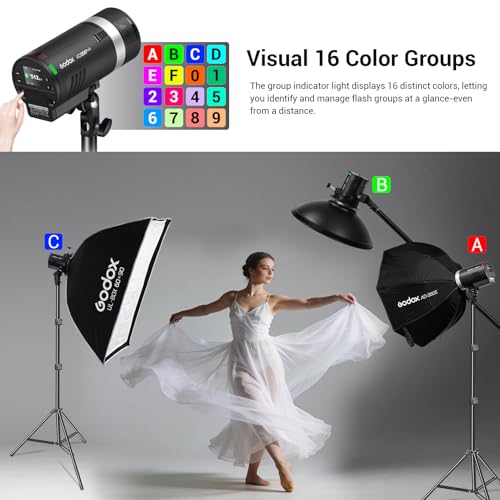 Image of Godox AD300 PRO II Outdoor Flash Strobe Light - Upgraded Heads (AD-S2 & Bare Bulb), 200Ws Bi-Color Model Lamp, 2.4G TTL & HSS,One-Tap Pairing Compatible with Canon, Nikon, Sony, Fujifilm, Olympus