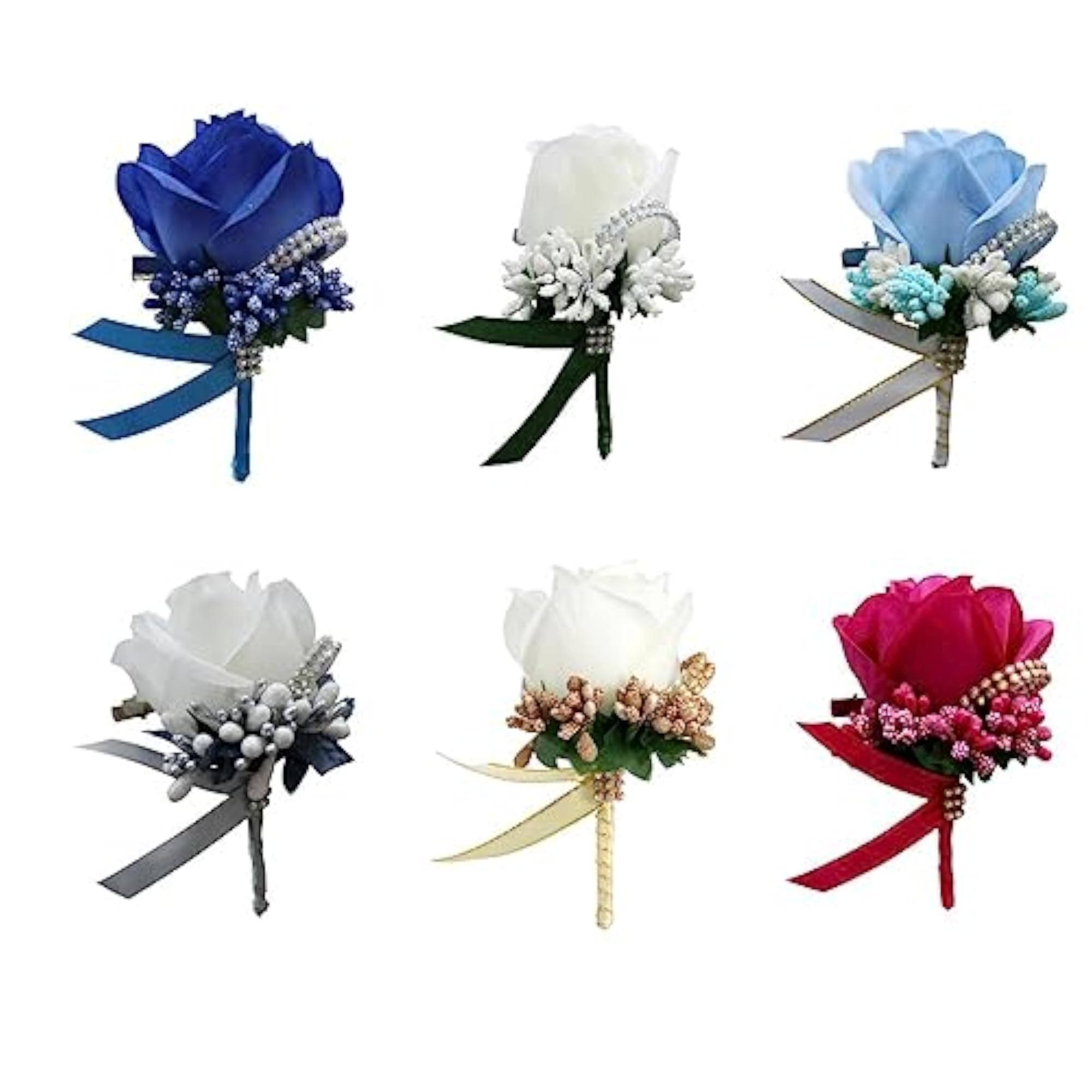 3x Stimulation Rose Flower Brooch Pin Wedding Corsage