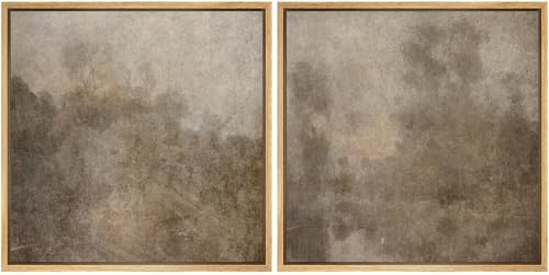 SIGNFORD Framed Canvas Print Wall Art Set Vintage Rustic Neutral