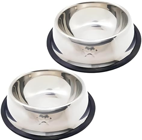 Kit 2 Comedouros 200ml em Aço Inox para Cães e Gatos – Tigelas Re...