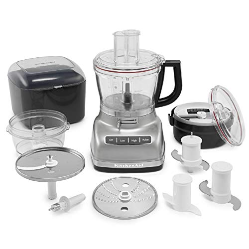 KitchenAid KFP1466CU 14-Cup Food Processor with Exact Slice System and Dicing Kit - Contour Silver