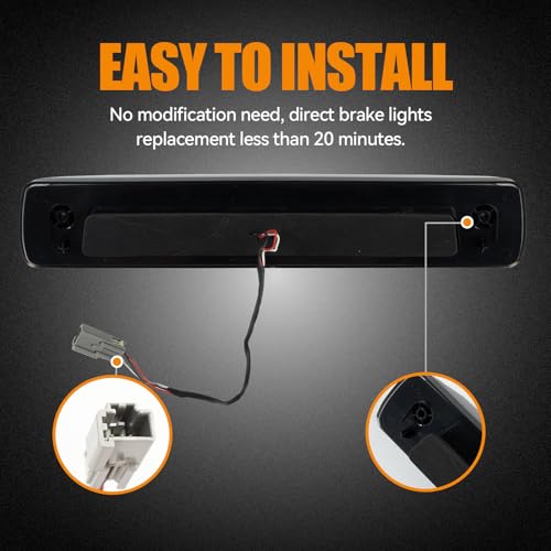 Image of Third 3rd Brake Light LED for 2015-2022 Chevy Colorado, High Mount Rear Brake Lights Assembly for 15-22 GMC Canyon, Waterproof Center Cab Lamp Cargo Stop Light