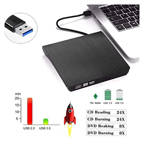 DVD Player Portable USB 3.0 DVD-ROM Optical Drive External Slim miniatura 3