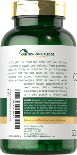 Carlyle CL8294 Green Coffee Bean Extract | 8000 Mg | 300 Capsules | Non-Gmo And Gluten Free Formula | Traditional Herb Supplement thumb #2