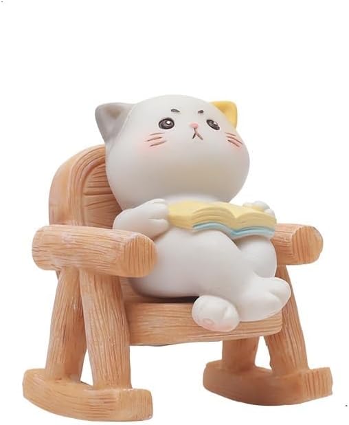 Desktop Cartoon Cute Animal Rocking Chair Decorative Ornaments Office Decompression Fun Small Ornaments(Rabbit)