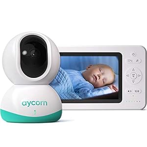 Aycorn babyfoon met camera, babyfoon met nachtzicht, 13cm Full HD-scherm (720p), babyfoon met terugspreekfunctie, temperatuursensor en VOX-alarm, babyfoon met slaapliedjes, babyfoon voor de kinderkamer