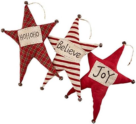 Miniatura 2 de Mud Pie Joy - Percha con estrella de Navidad, color rojo, 17 14 pulgadas x 11 12 pulgadas