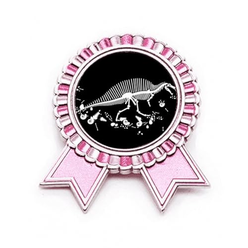 Broche dinosaure énorme pour rehausser un vêtement terne avec un badge métal rose