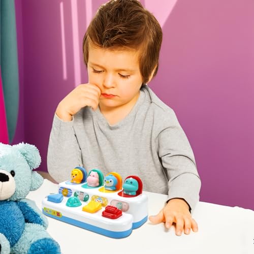 GDJIAJT Pop up Baby Spielzeug ab 12 Monate, Montessori Spielzeug ab 1 Jahr Motorikspielzeug ab 6 Monten Frühe Entwicklung Ursache & Wirkung Lernspielzeug Baby Ostern Geschenk Jungen Mädchen