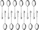 New Star Foodservice 58703 Stainless Steel Rose Pattern Dinner Spoon, 7-Inch, Set of 12…