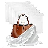 KOVOSCH Large Satin Dust Bags for Handbags, 22.8 x 19.3 in Silk Drawstring Storage Bags Satin Cloth Dust Cover Bags for Purses, Clothes, Shoes, Toys and Boots,6 Pack (White)