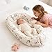 Baby Lounger | Organic Cotton Infant Lounger | Reversible, Adjustable & Portable Floor Lounger | Soft, Breathable, Washable Cover