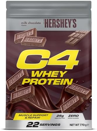 Cellucor C4 Whey Protein Powder, Hershey's Chocolate, 25g Protein, Low Sugar, Post-Workout Recovery, 22 Servings