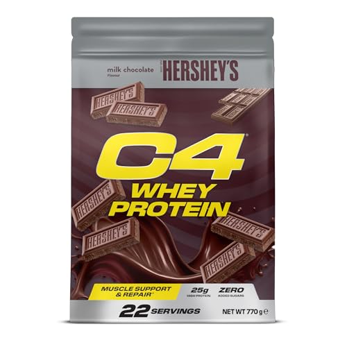 Cellucor C4 Whey Protein Powder, Hershey's Chocolate, 25g Protein, Low Sugar, Post-Workout Recovery, 22 Servings