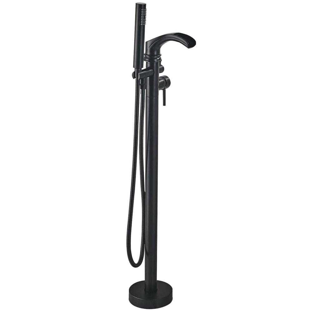 Robinet de baignoire îlot cascade pour salle de bain noire