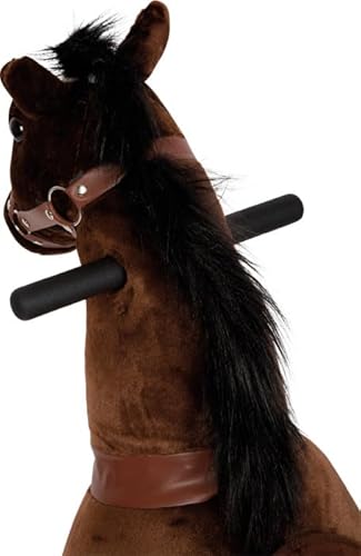 small foot Reitpferd auf Rollen aus Plüsch, Spielpferd zum Reiten, belastbar bis 50 kg, für Kinder ab 5 Jahren, 12462, Braun
