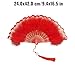 Lace Folding Fan Traditional Dance Performance Accessory for Cultural Festival and Cheongsam Fashion Shows