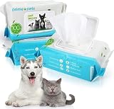PrimePets 300 Pièces Lingettes Nettoyante pour Chien et Chat, Lingettes pour Animaux de Compagnie