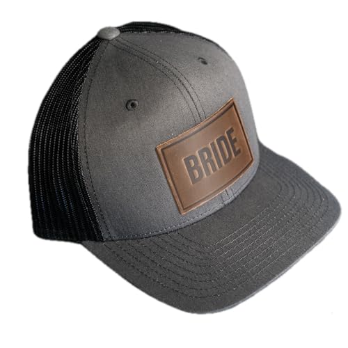 Ox & Pine Bride and Groom Leather Patch Trucker Style Hats - Wedding Hats, Wedding Gifts