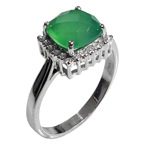 Bague Onyx Vert Pierre de Naissance Mai Cadeau Anniversaire Femme
